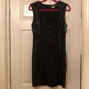 Faux Leather Black Dress